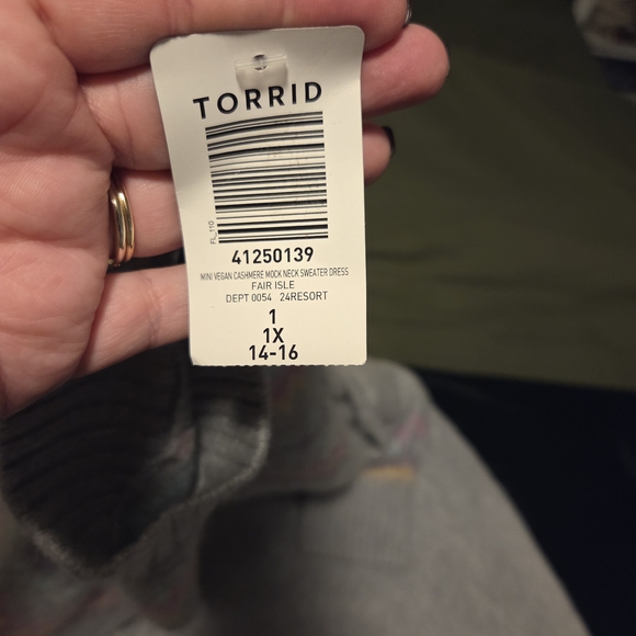 Torrid Gray Sweater Dress with Colorful Accents - Picture 2 of 2